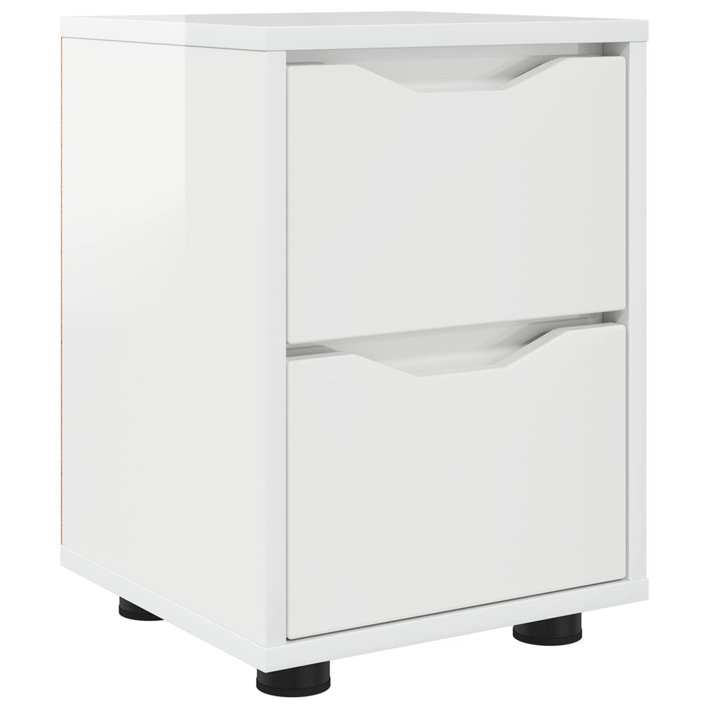 Comodino Bianco Lucido 30,5 x 30 x 43 cm Legno ingegnerizzato