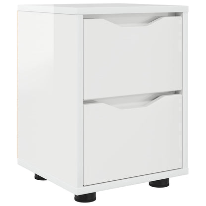 Comodino Bianco Lucido 30,5 x 30 x 43 cm Legno ingegnerizzato