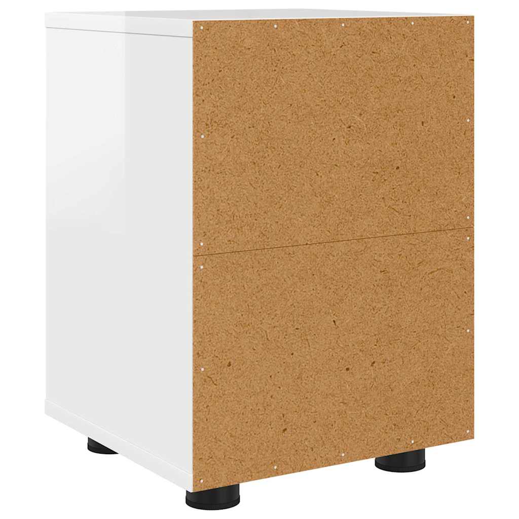 Comodino Bianco Lucido 30,5 x 30 x 43 cm Legno multistrato | homemem39