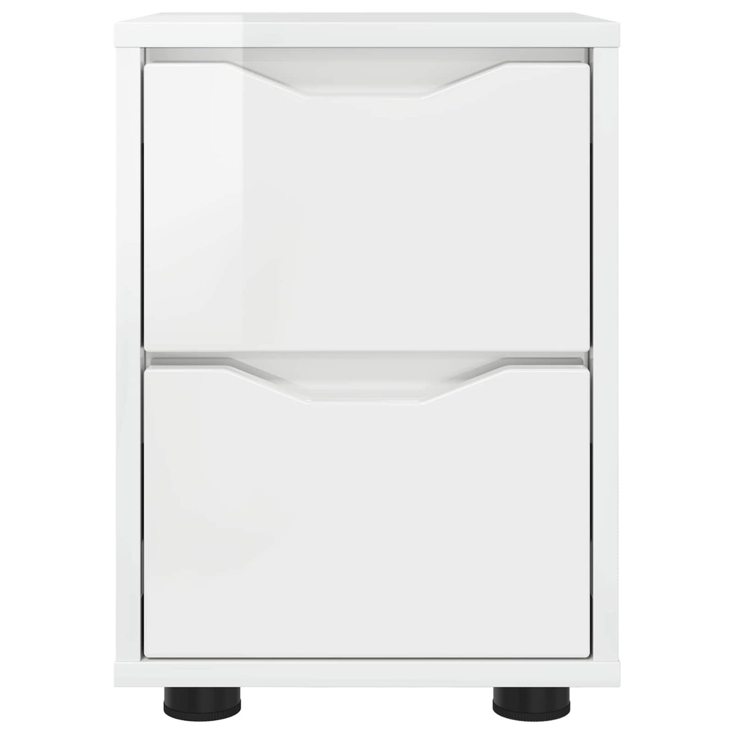 Comodino Bianco Lucido 30,5 x 30 x 43 cm Legno ingegnerizzato