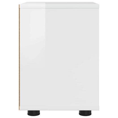 Comodino Bianco Lucido 30,5 x 30 x 43 cm Legno multistrato | homemem39