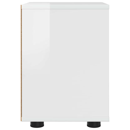 Comodino Bianco Lucido 30,5 x 30 x 43 cm Legno ingegnerizzato