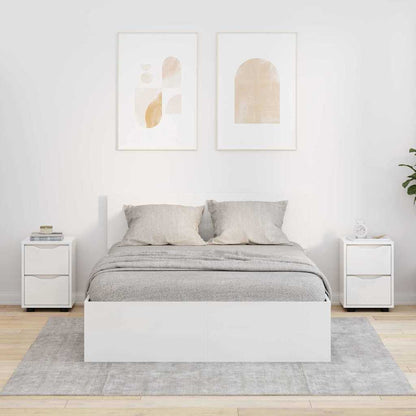 Comodini con cassetto 2 pcs Bianco Lucido 30,5 x 30 x 43 cm