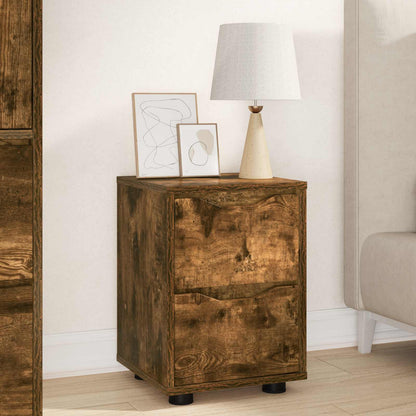 Comodini 2 pz Rovere fumé 30,5 x 30 x 43 cm