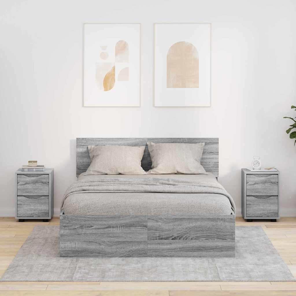 Comodini con cassetto 2 pcs Grigio Sonoma 30,5 x 30 x 43 cm | homemem39