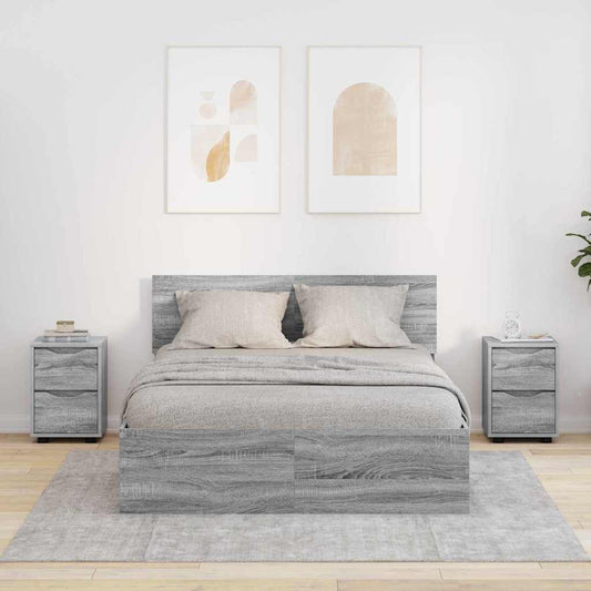 Comodini con cassetto 2 pcs Grigio Sonoma 30,5 x 30 x 43 cm | homemem39