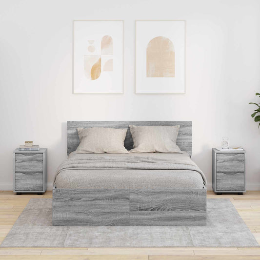 Comodini 2 pz Grigio Sonoma 30,5 x 30 x 43 cm