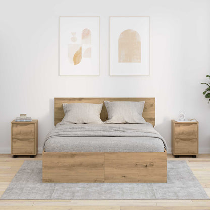 Comodini 2 pz Rovere artigianale 30,5 x 30 x 43 cm