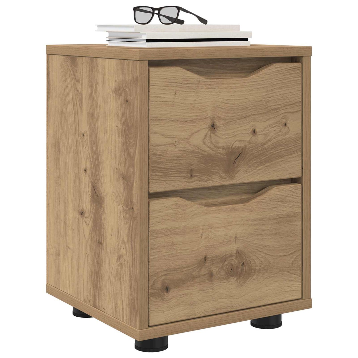 Comodini 2 pz Rovere artigianale 30,5 x 30 x 43 cm