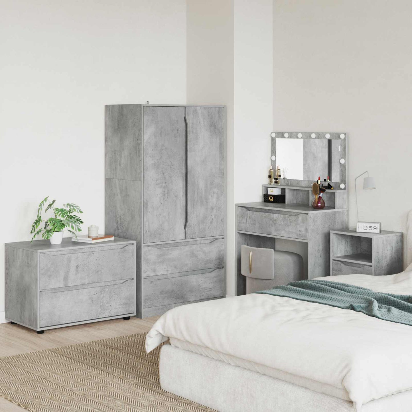 Armadio 80 x 48 x 57 cm Legno ingegnerizzato Grigio cemento