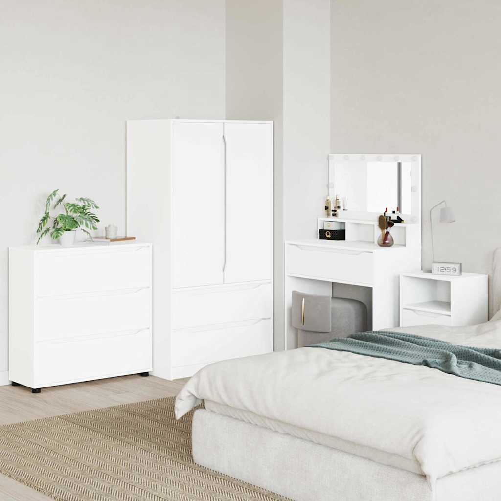 Armadio Bianco Lucido 80 x 48 x 57 cm Legno multistrato