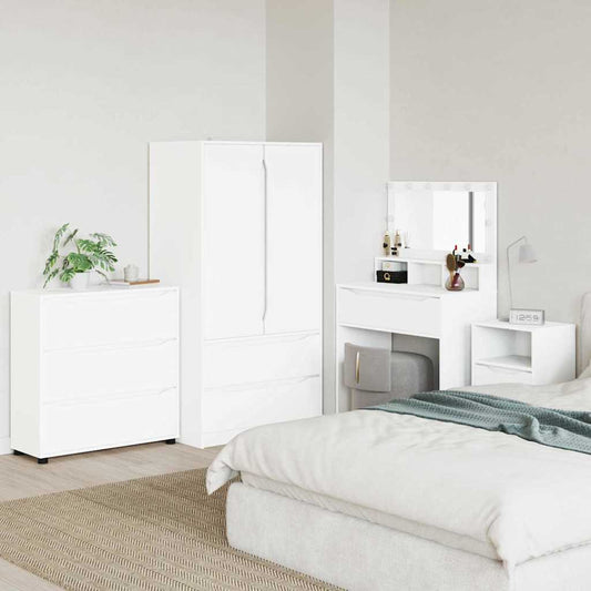 Armadio Bianco Lucido 80 x 48 x 57 cm Legno multistrato