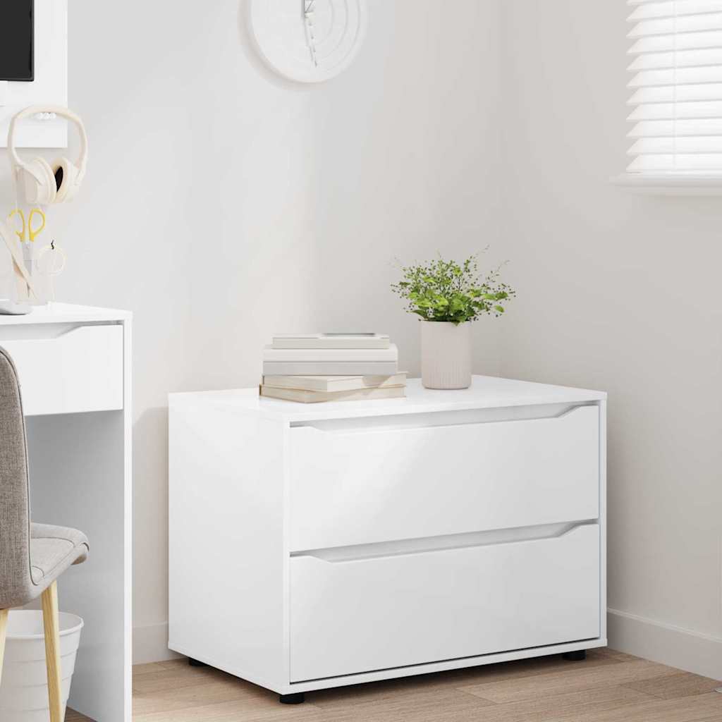 Armadio Bianco Lucido 80 x 48 x 57 cm Legno multistrato | homemem39