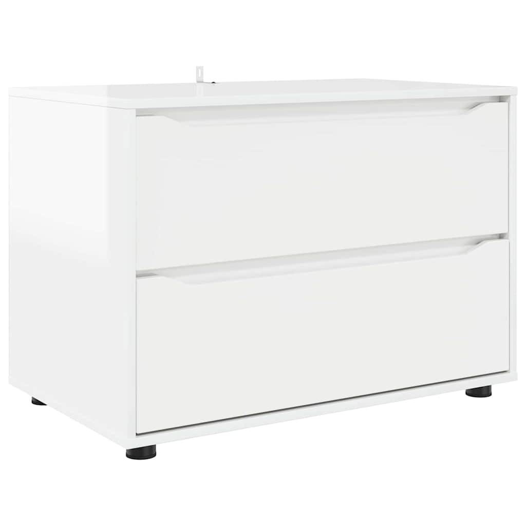 Armadio Bianco Lucido 80 x 48 x 57 cm Legno multistrato