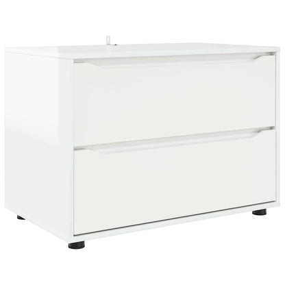 Armadio Bianco Lucido 80 x 48 x 57 cm Legno multistrato