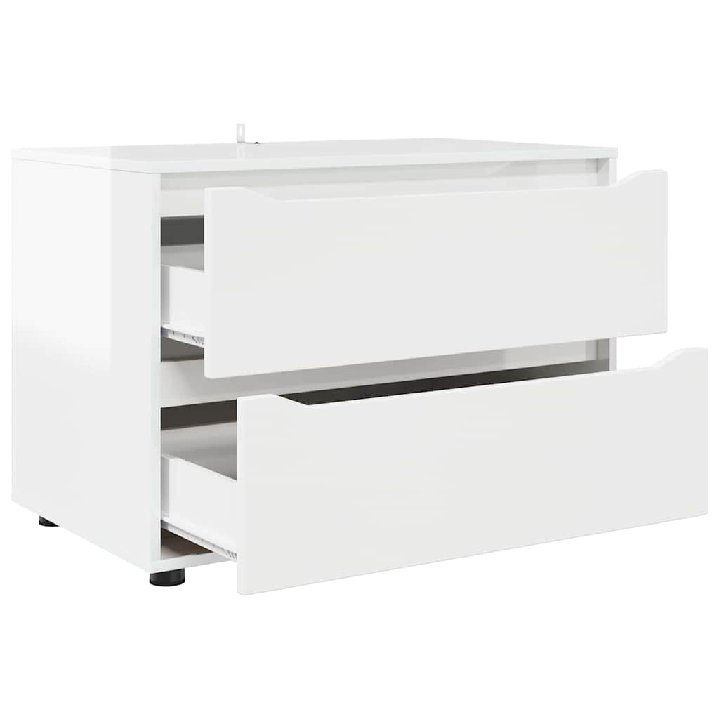 Armadio Bianco Lucido 80 x 48 x 57 cm Legno multistrato | homemem39