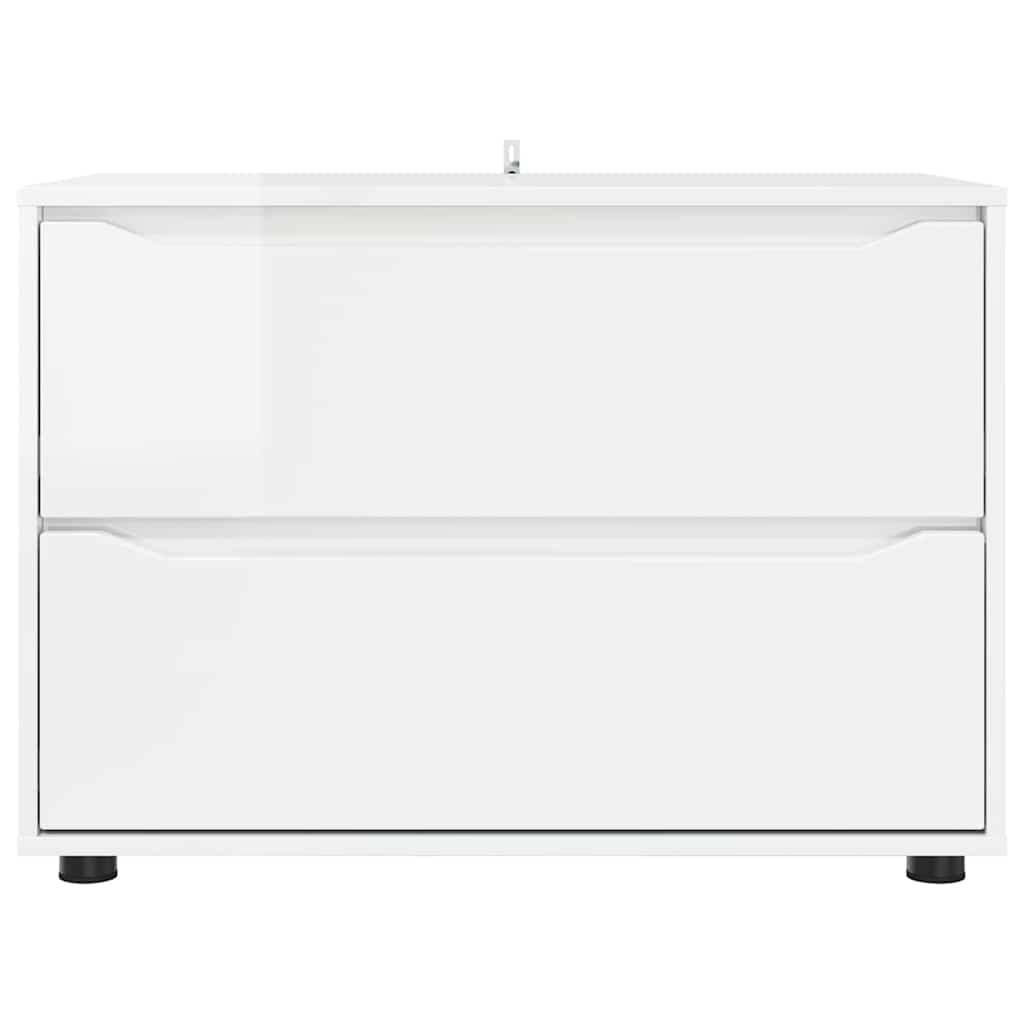 Armadio Bianco Lucido 80 x 48 x 57 cm Legno multistrato | homemem39