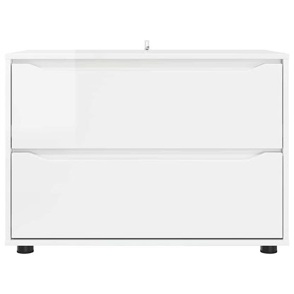 Armadio Bianco Lucido 80 x 48 x 57 cm Legno multistrato | homemem39