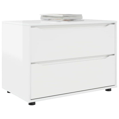 Armadio Bianco Lucido 80 x 48 x 57 cm Legno multistrato