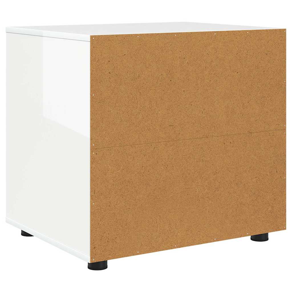 Armadio Bianco Lucido 60 x 48 x 57 cm Legno multistrato