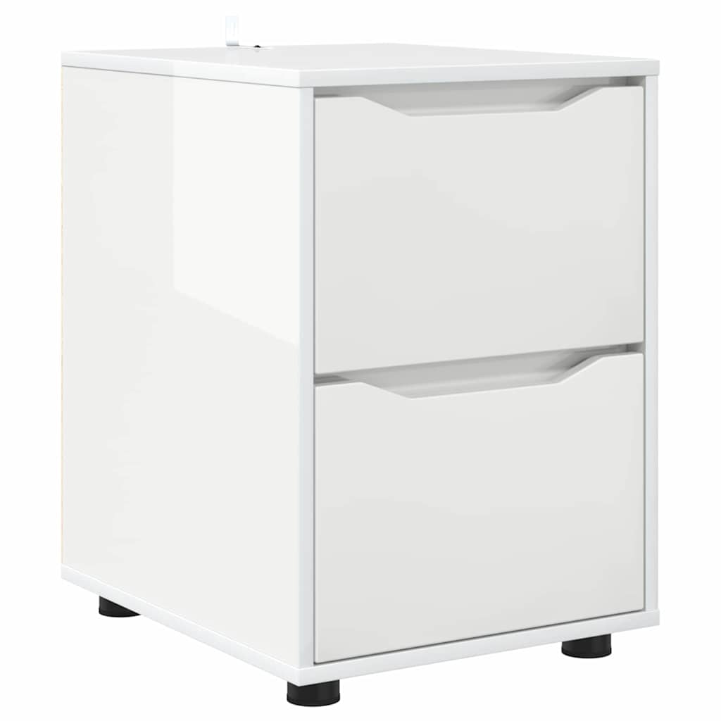 Armadio Bianco Lucido 40 x 48 x 57 cm Legno multistrato