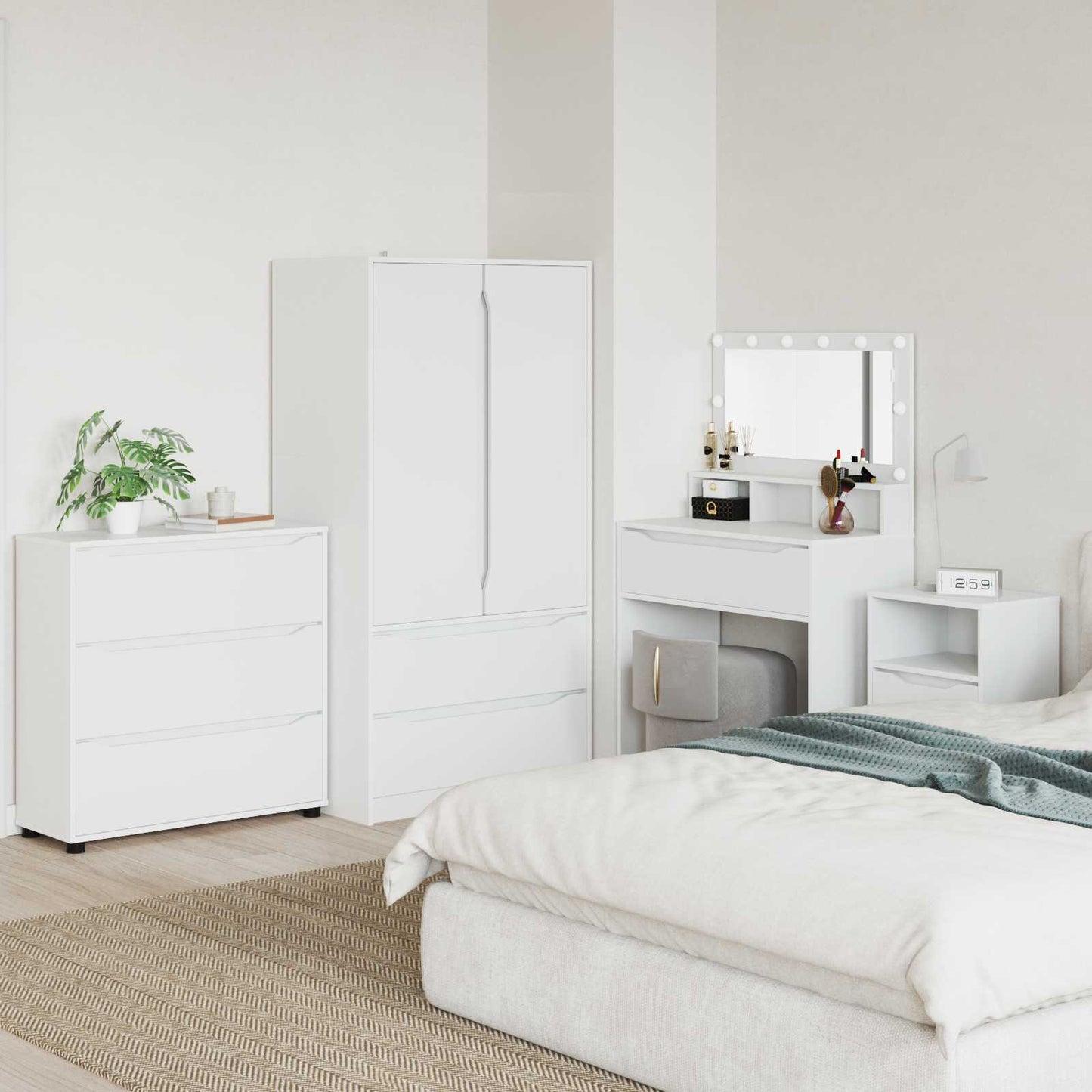 Armadio 80 x 31 x 81 cm Legno ingegnerizzato Bianco