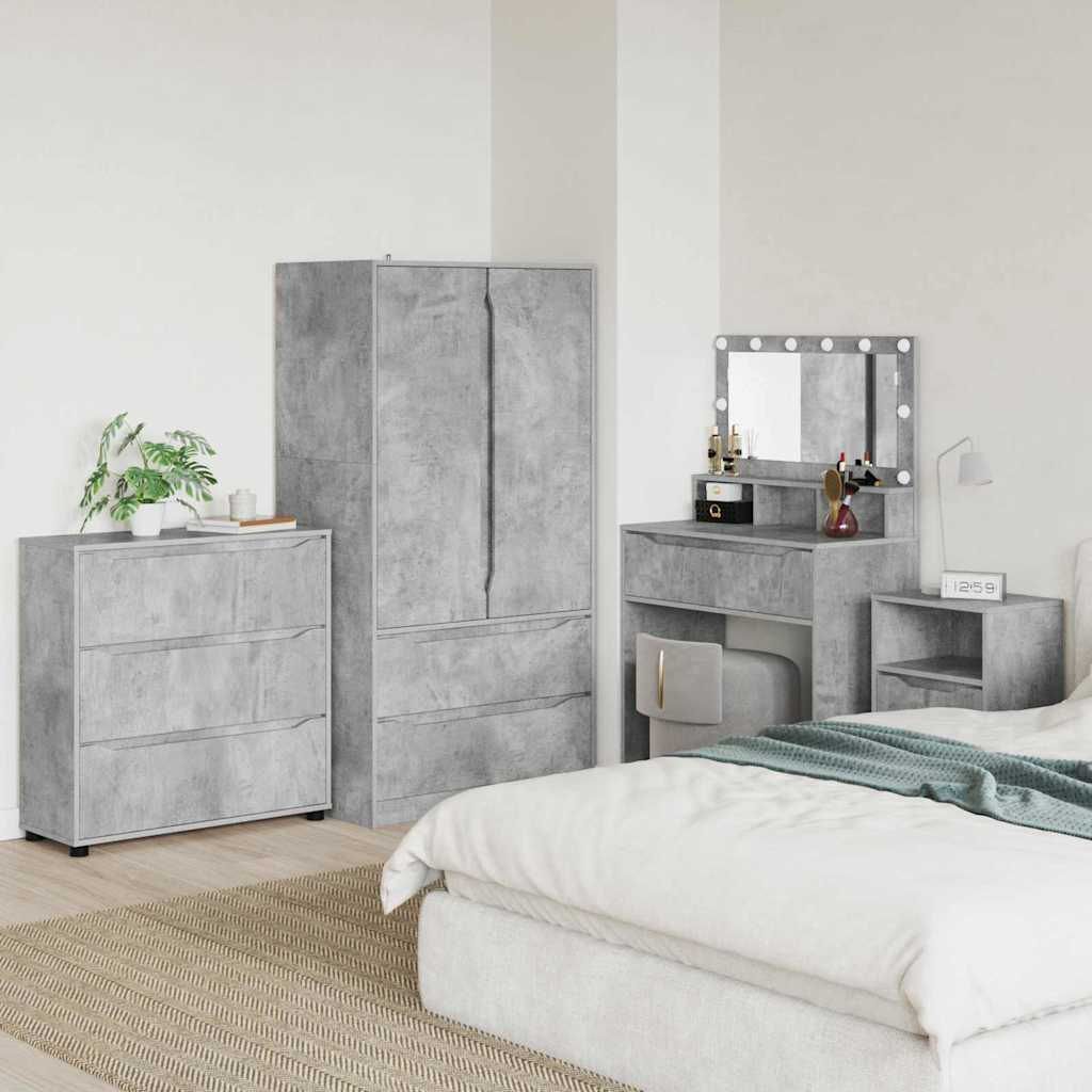 Armadio Grigio cemento 80 x 31 x 81 cm Legno multistrato | homemem39