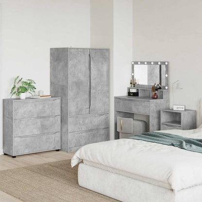 Armadio 80 x 31 x 81 cm Legno ingegnerizzato Grigio cemento