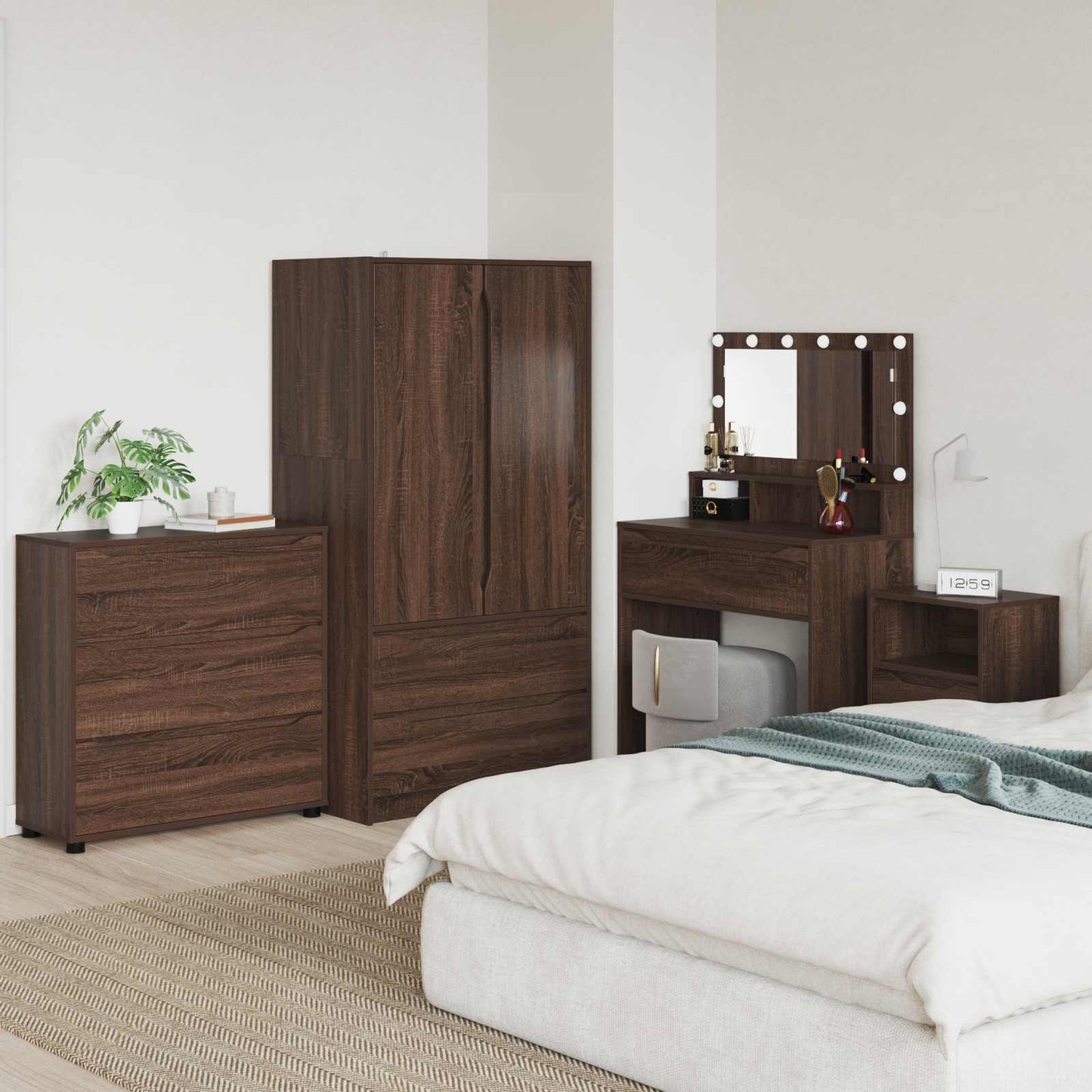 Armadio 80 x 31 x 81 cm Legno ingegnerizzato Rovere Marrone