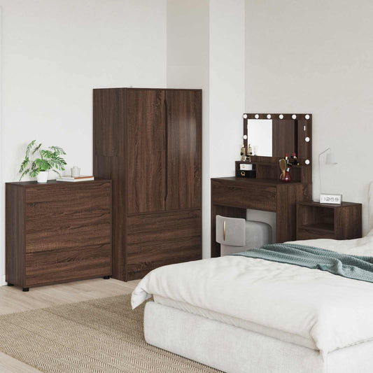 Armadio 80 x 31 x 81 cm Legno ingegnerizzato Rovere Marrone