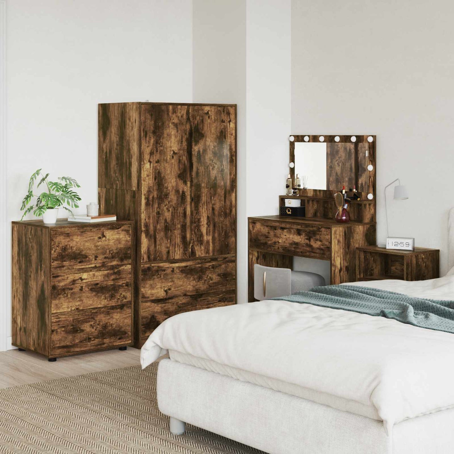 Armadio 60 x 48 x 81 cm Legno ingegnerizzato Rovere fumé