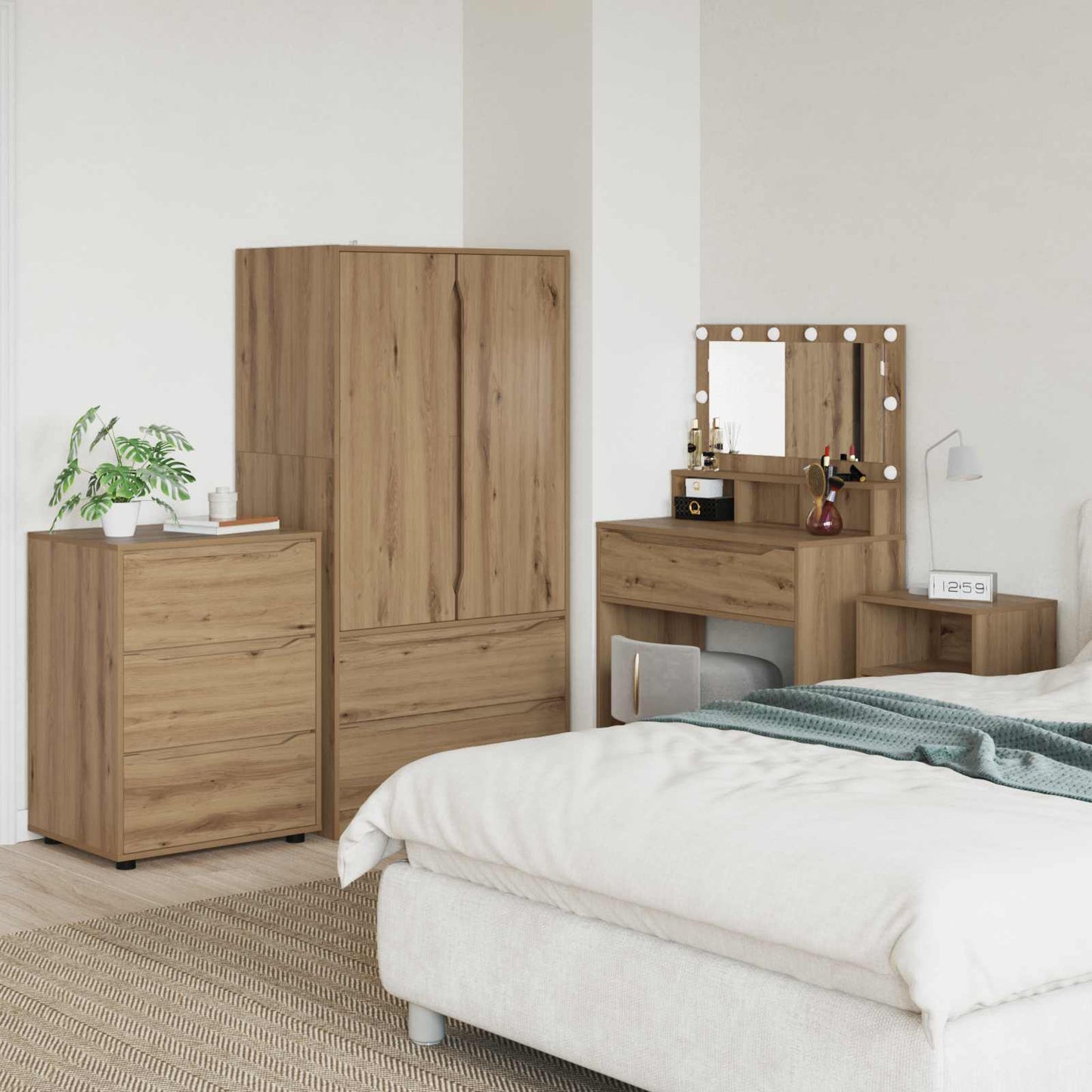 Armadio 60 x 48 x 81 cm Legno ingegnerizzato Rovere artigianale