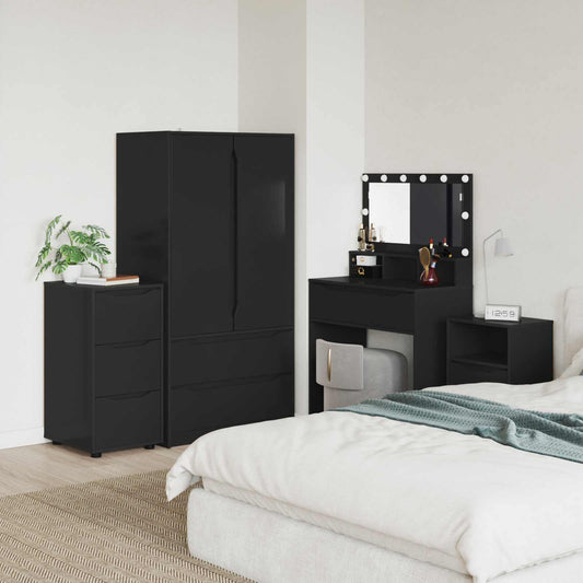 Armadio 40 x 48 x 81 cm Legno ingegnerizzato Nero