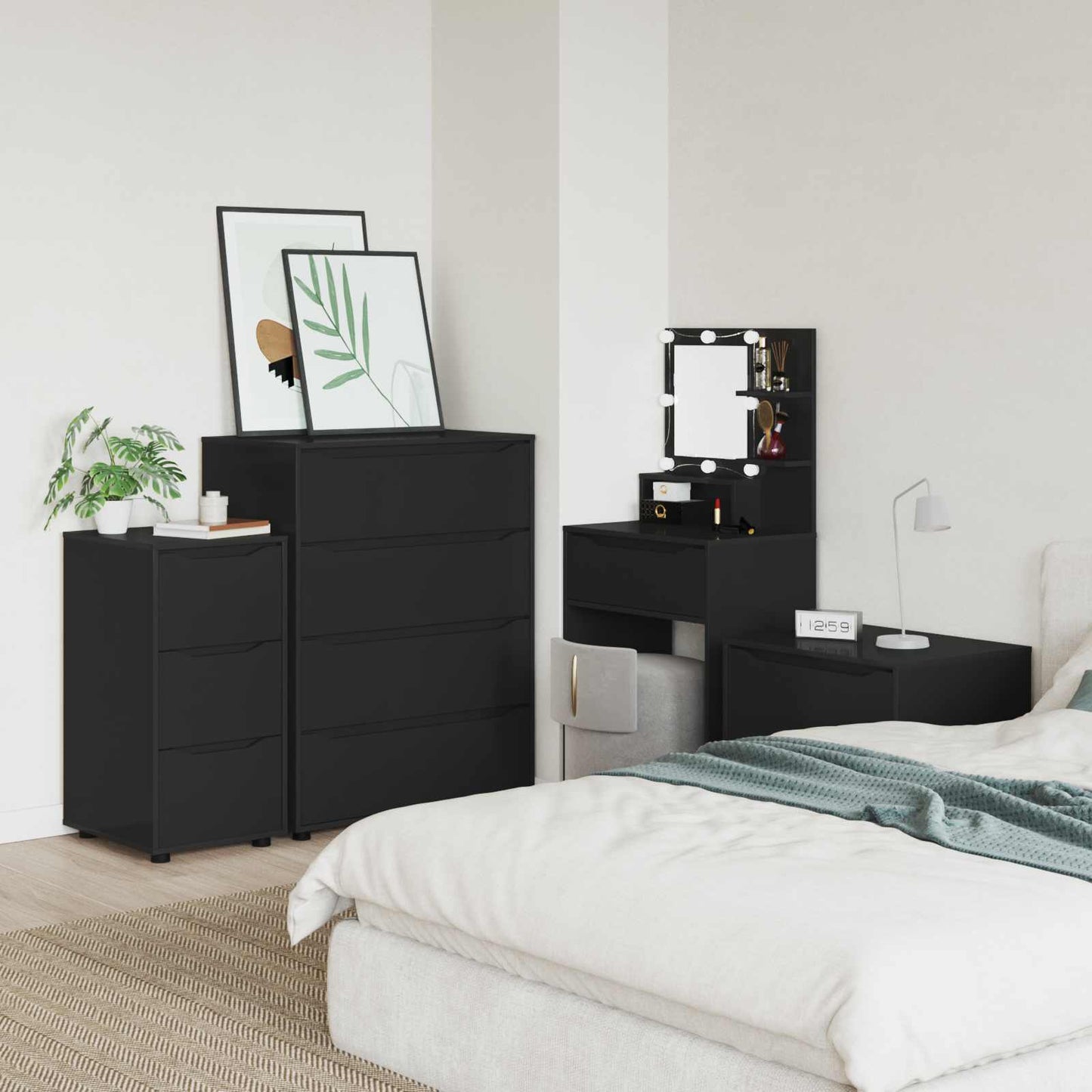 Armadio 40 x 48 x 81 cm Legno ingegnerizzato Nero | homemem39