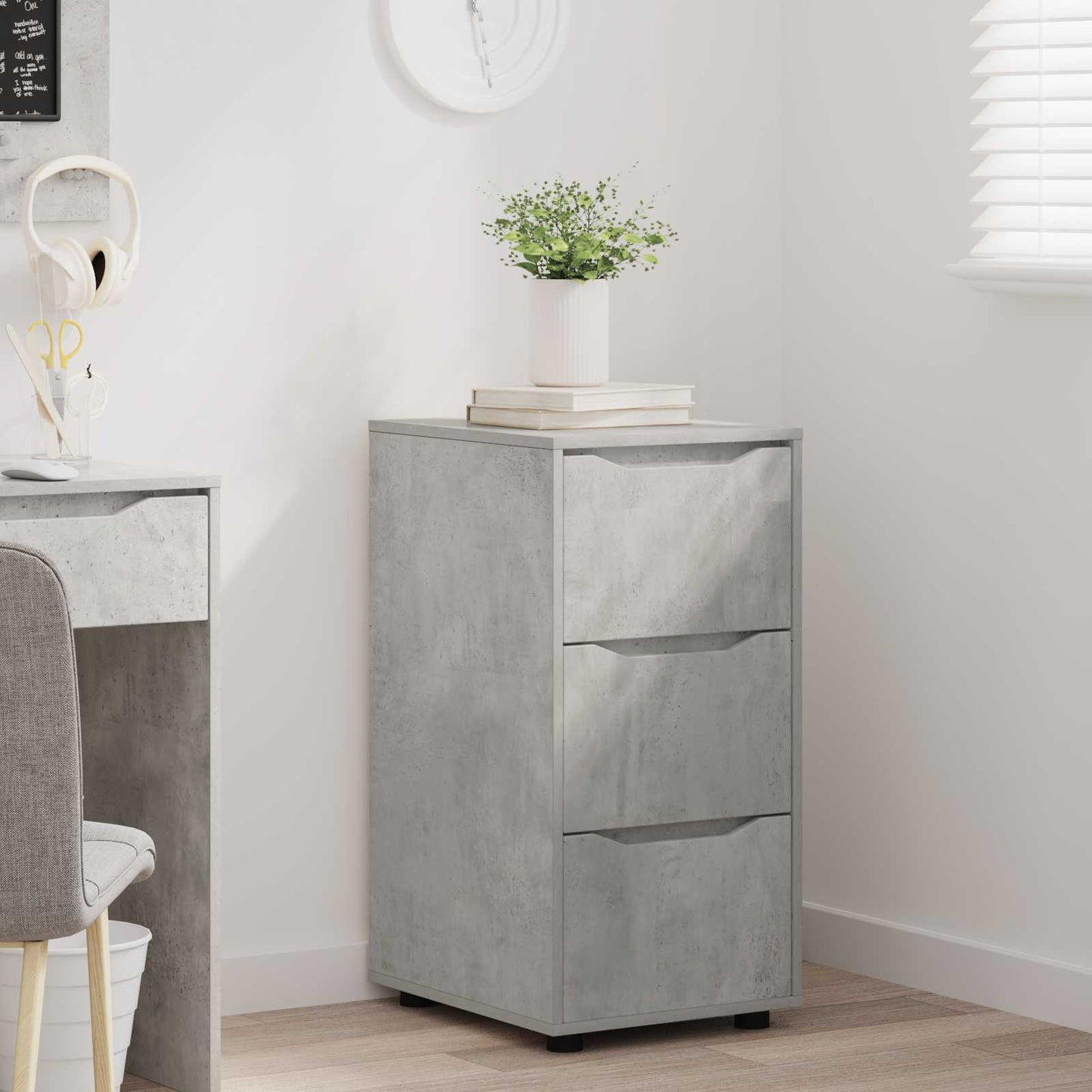 Armadio 40 x 48 x 81 cm Legno ingegnerizzato Grigio cemento | homemem39