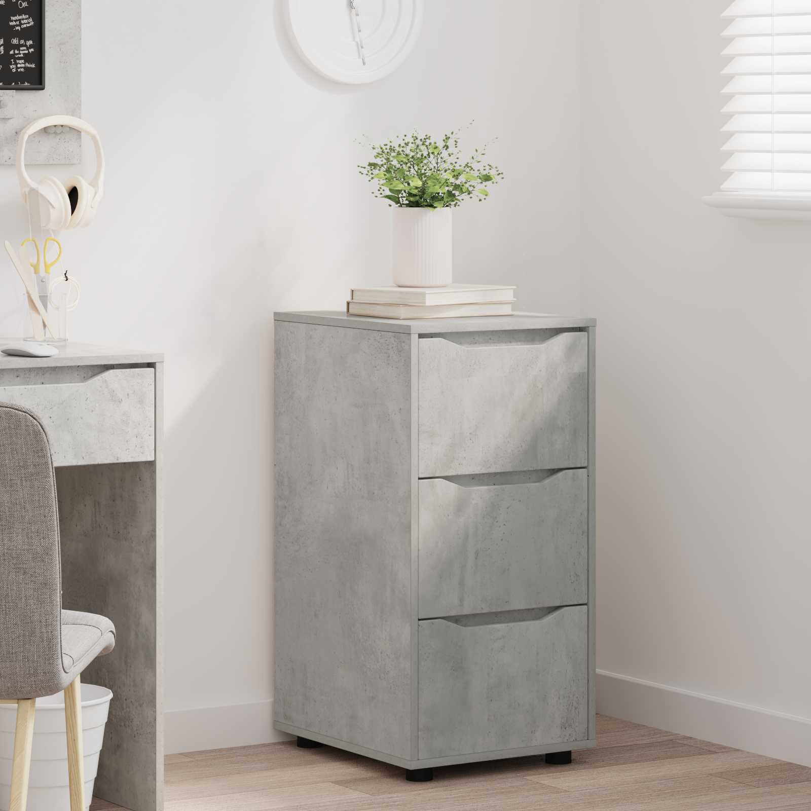 Armadio 40 x 48 x 81 cm Legno ingegnerizzato Grigio cemento | homemem39