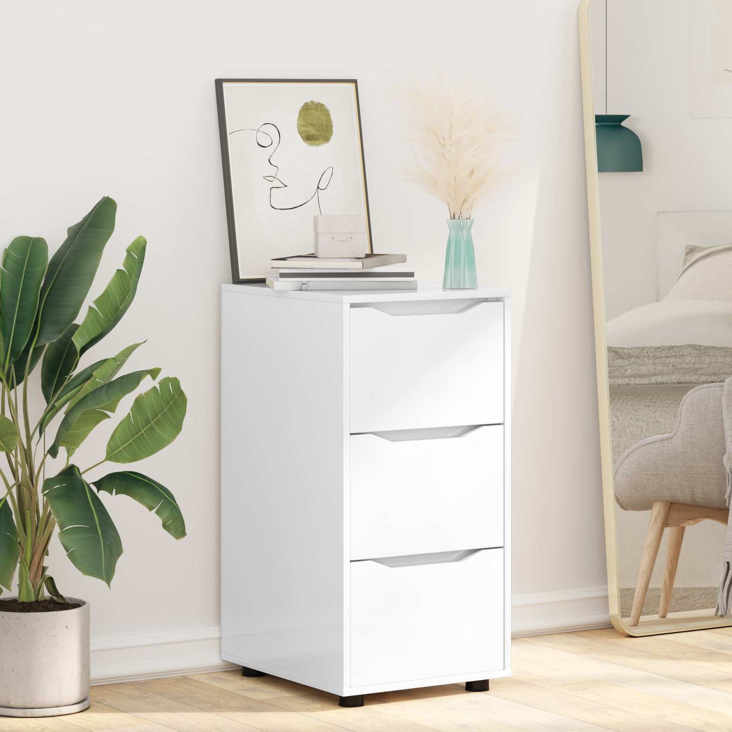 Armadio 40 x 48 x 81 cm Legno ingegnerizzato Bianco Lucido | homemem39