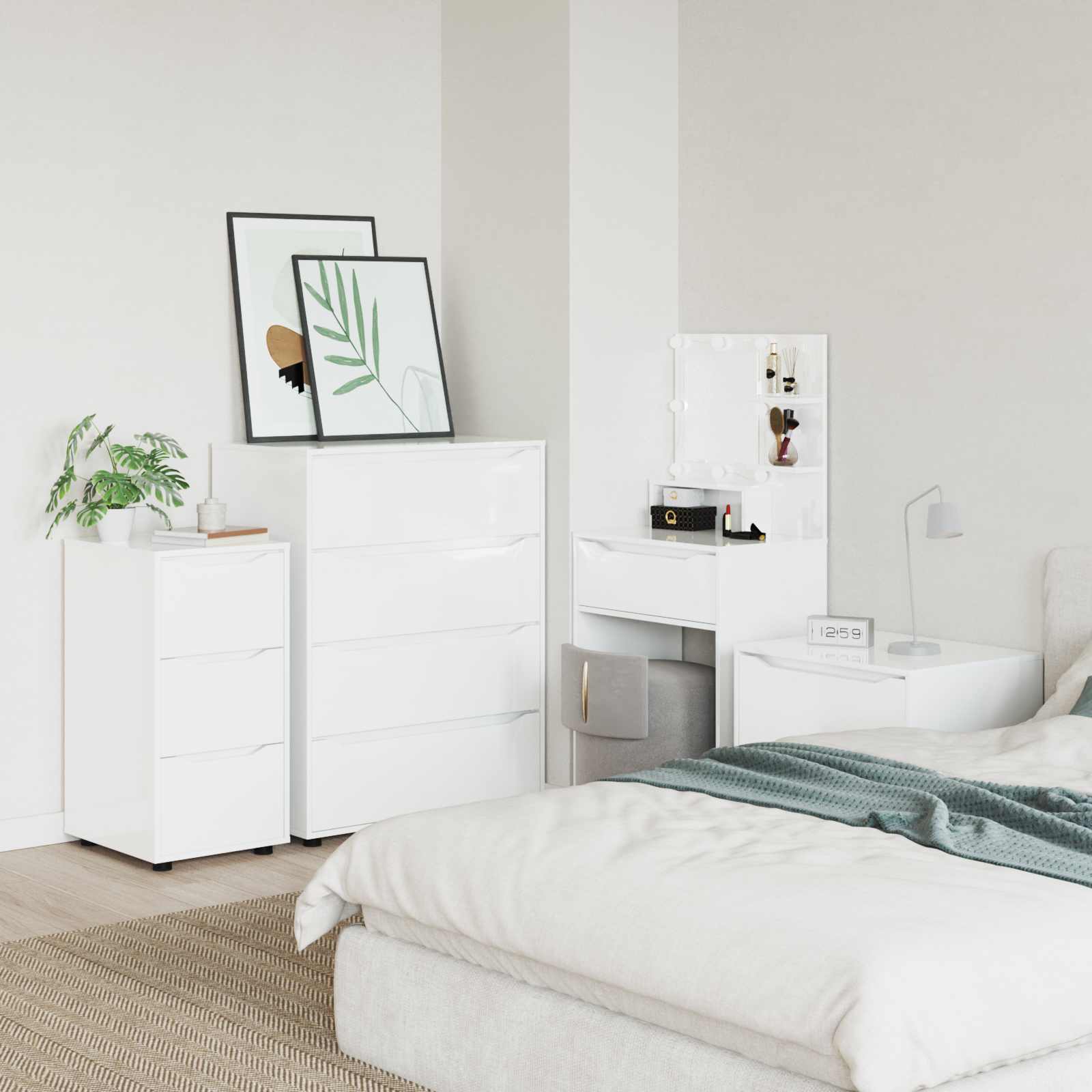 Armadio 40 x 48 x 81 cm Legno ingegnerizzato Bianco Lucido | homemem39