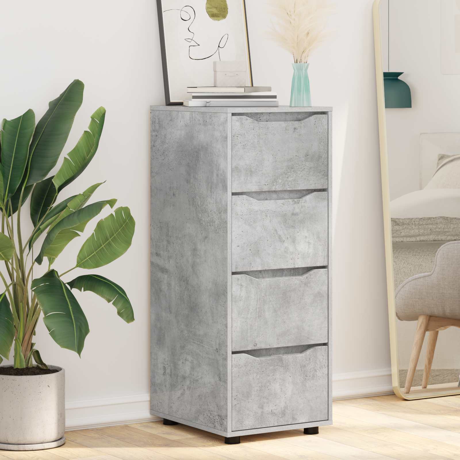 Armadio 40 x 48 x 105 cm Legno ingegnerizzato Grigio cemento | homemem39