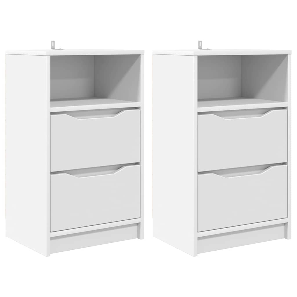 Comodini 2 pcs Bianco 40 x 30 x 467 cm Legno multistrato