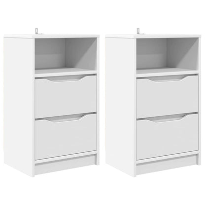 Comodini 2 pcs Bianco 40 x 30 x 467 cm Legno multistrato
