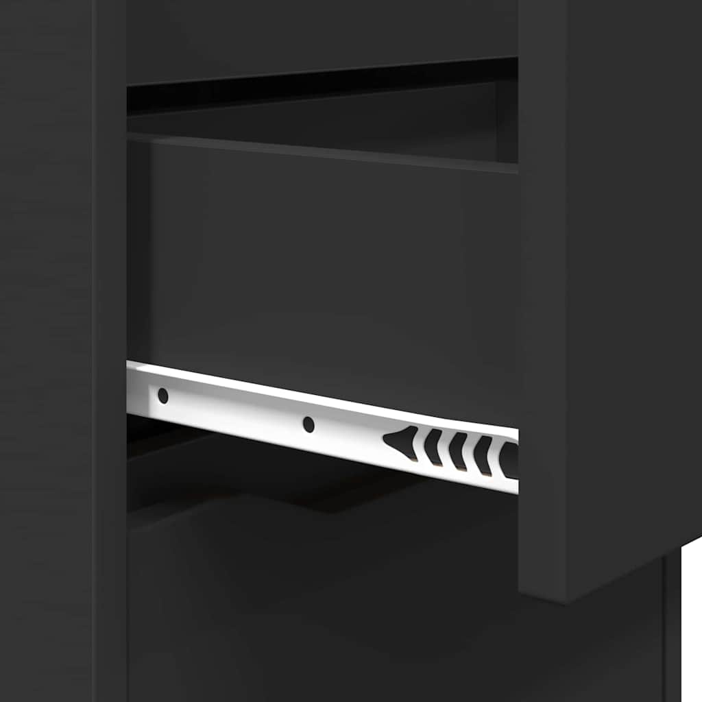 Comodino con cassetto Nero 40 x 30 x 467 cm Legno multistrato