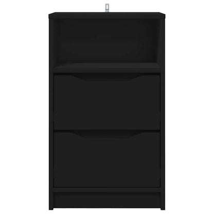 Comodino con cassetto Nero 40 x 30 x 467 cm Legno multistrato