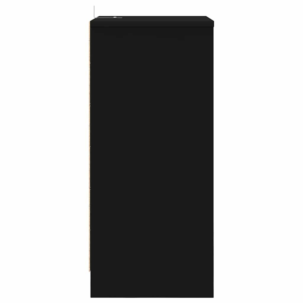 Comodino con cassetto Nero 40 x 30 x 467 cm Legno multistrato
