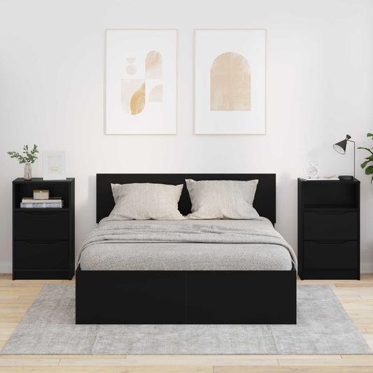 Comodini 2 pz Nero 40 x 30 x 467 cm Legno ingegnerizzato