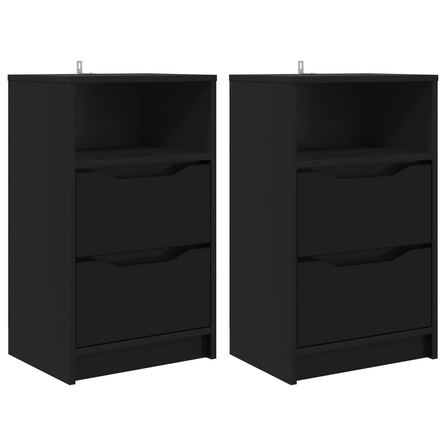 Comodini 2 pz Nero 40 x 30 x 467 cm Legno ingegnerizzato