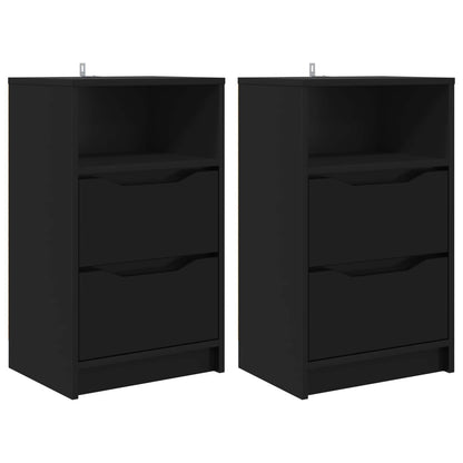 Comodini 2 pz Nero 40 x 30 x 467 cm Legno ingegnerizzato