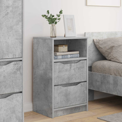 Comodini 2 pz Grigio cemento 40 x 30 x 467 cm