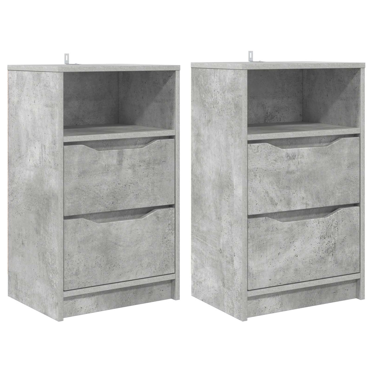 Comodini 2 pz Grigio cemento 40 x 30 x 467 cm