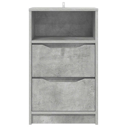 Comodini 2 pz Grigio cemento 40 x 30 x 467 cm